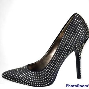 Maripe Glam Elegant Black Studded Women's Heels Shoes